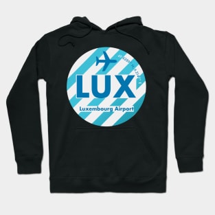 LUX Luxembourg Airport round sticker Hoodie